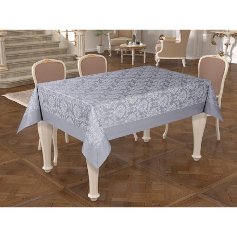 Fata de masa 160x220cm Tropik Home gri, model floral elegant