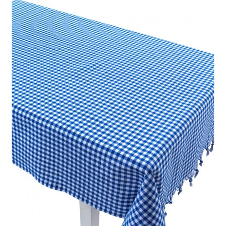 Fata de masa carouri bumbac 100%, 150x150cm, Eponj Home, Zifir Bleu/Alb