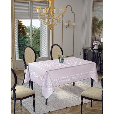 Fata de masa impermeabila alba Jakar Pano 160x220cm, model decorativ
