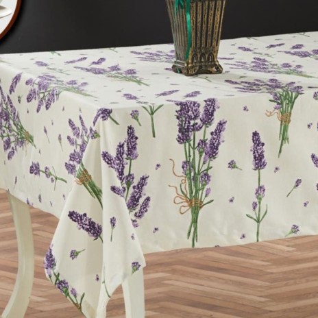 Fata de masa teflonata din bumbac cu imprimeu lavanda, dimensiuni 160x320 cm, antimurdarire