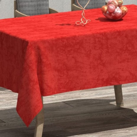 Fata de masa teflonata din bumbac, 160x320 cm,rosie, antimurdarire