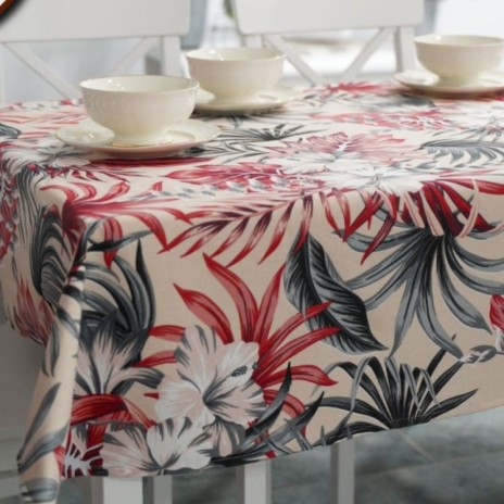 Fata de masa teflonata din bumbac, 160x320 cm, model tropical, antimurdarire