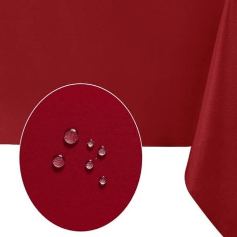 Fata de masa teflonata din bumbac rotunda, rosu, diametru 160 cm, antimurdarire