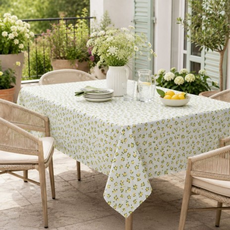 Fata de masa teflonata rotunda 140 cm cu lamai model fresh bucatarie moderna, fabricata in Romania