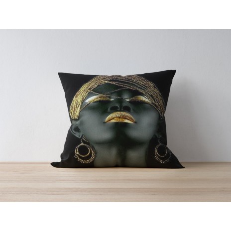 Fata perna decorativa 43x43cm, Afro 02