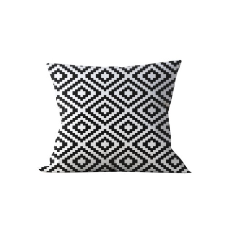 Fata perna decorativa 43x43cm, Geometric Alb Negru
