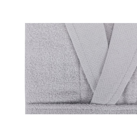 Halat baie unisex Yade gri deschis CAPA Home, marimea XXL, din bumbac 100% cu guler tip șal