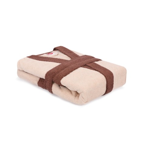 Halat de baie bumbac 100% ,Cotton Box, marime M/L, Fine - Beige, Brown