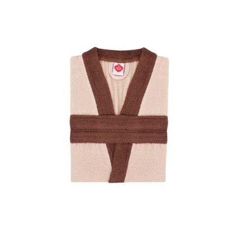 Halat de baie bumbac 100% ,Cotton Box, marime M/L, Fine - Beige, Brown