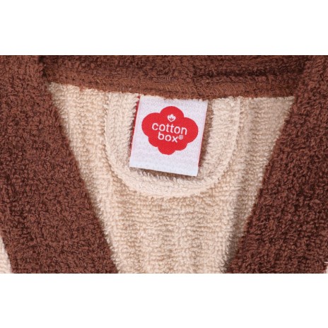 Halat de baie bumbac 100% ,Cotton Box, marime M/L, Fine - Beige, Brown