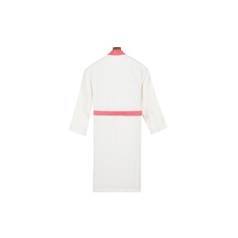 Halat de baie bumbac 100% ,Cotton Box, marime S/M , Fine - Ecru, Coral
