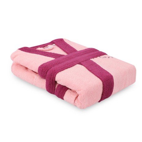 Halat de baie bumbac 100% ,Cotton Box, marime S/M , Fine - Pink, Damson