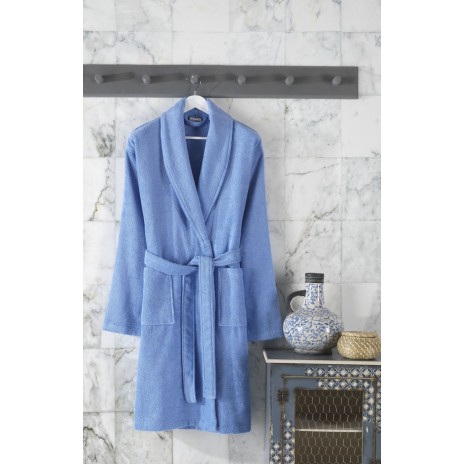 Halat de baie bumbac 100%,Class Home Collection, marime L, Corda Bleu