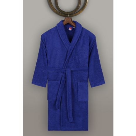 Halat de baie bumbac 100%,Cotton Box, marime S/M , Perry - Albastru