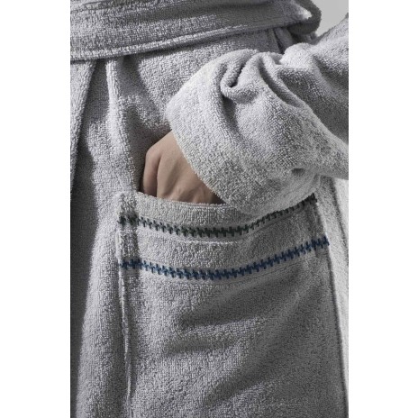 Halat de baie cu gluga bumbac 100%, Story Home, L-XL, Profundo Robe Fog