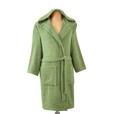 Halat de baie cu glugă din bumbac verde TAC pentru copii 15-18 ani, absorbant