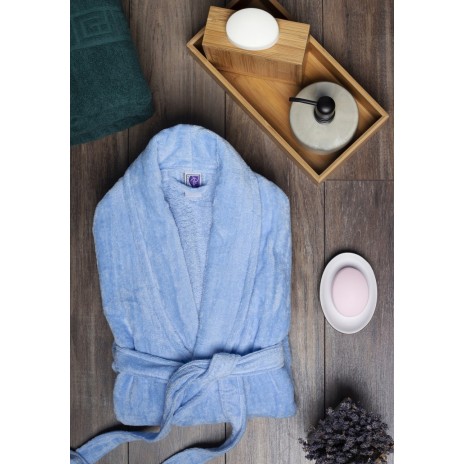 Halat de baie velur 100% bumbac, marime L/XL, Bleu