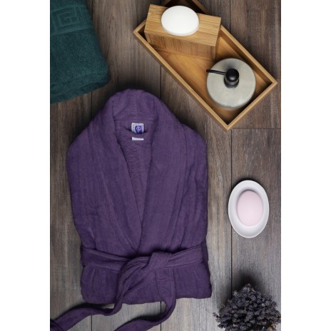 Halat de baie velur 100% bumbac, marime L/XL, Mov