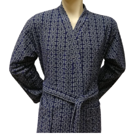 Halat unisex de casă/baie, marime XL, Puzzle Navy