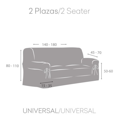 Husă universală canapea 2 locuri din catifea, Turin, C1 ecru