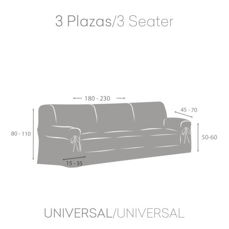 Husă universală canapea 3 locuri din catifea, Turin, C1 Ecru