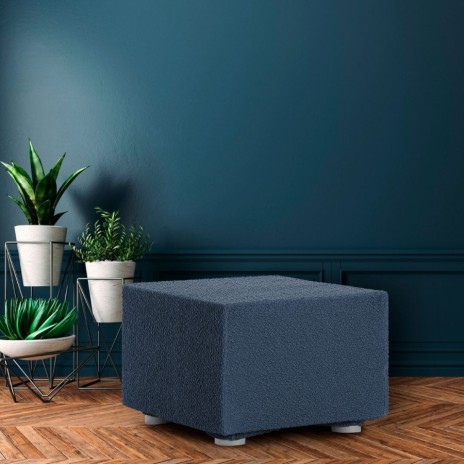 Husa bielastică pentru puf 60x60 cm, Premium ROC, C/03 Albastru – fixare perfectă și protecție elegantă