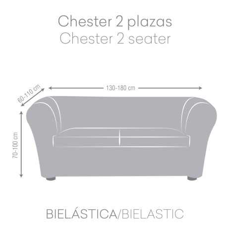 Husa bielastica canapea 2 locuri Chesterfield, Premium ROC, gri inchis C/16