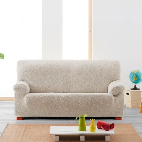 Husa bielastică pentru canapea 3 locuri (180–260 cm), Premium ROC, C/00 Bej deschis – protecție și fixare perfectă