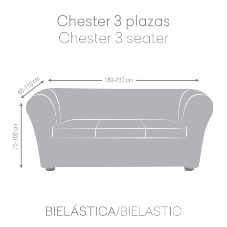 Husa bielastica canapea 3 locuri Chesterfield, Premium ROC, C/11 Bej Inchis