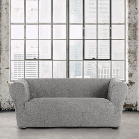 Husa bielastica canapea 3 locuri Chesterfield Premium ROC C/6 Gri