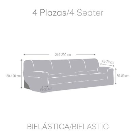 Husa bielastică pentru canapea 4 locuri, Premium ROC, C/11 Bej Închis – protecție completă și fixare impecabilă