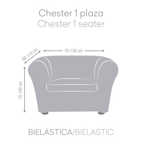 Husa bielastica fotoliu Chesterfield, Premium ROC, C/11 Bej Inchis