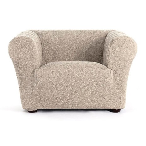 Husă bielastică fotoliu Chesterfield Premium ROC C/00 Bej deschis montată în living modern