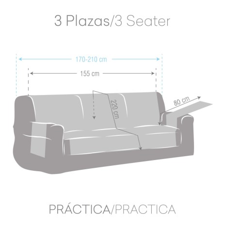 Husa catifea canapea 3 locuri, practica, Turin, C16 Antracit