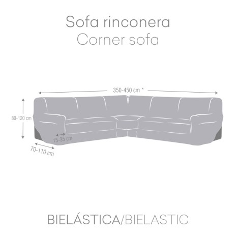 Husa coltar bielastica 350-450cm, Premium ROC, C/0 Bej deschis
