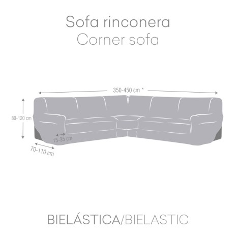 Husa coltar bielastica 350-450cm, Premium ROC, C/16 Antracit