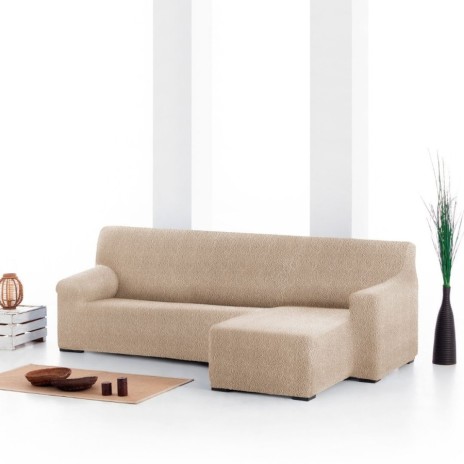 Husa colțar dreapta, bielastică 250–360 cm, Premium ROC, C/01 Bej – fixare perfectă și aspect modern