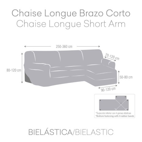 Husa colțar dreapta, bielastică 250–360 cm, Premium ROC, C/01 Bej – fixare perfectă și aspect modern