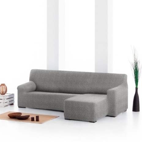Husa colțar dreapta, bielastică 250–360 cm, Premium ROC, C/6 gri – fixare perfectă și aspect modern