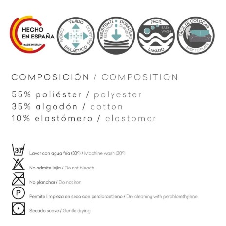 Husa colțar dreapta, bielastică 250–360 cm, Premium ROC, C/11 bej inchis– fixare perfectă și aspect modern