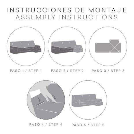 Husa colțar dreapta, bielastică 250–360 cm, Premium ROC, C/7 maro– fixare perfectă și aspect modern