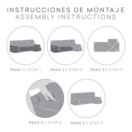 Husa colțar dreapta cu recliner, bielastică 250–360 cm, Premium ROC, C/16 Antracit– fixare perfectă și aspect modern