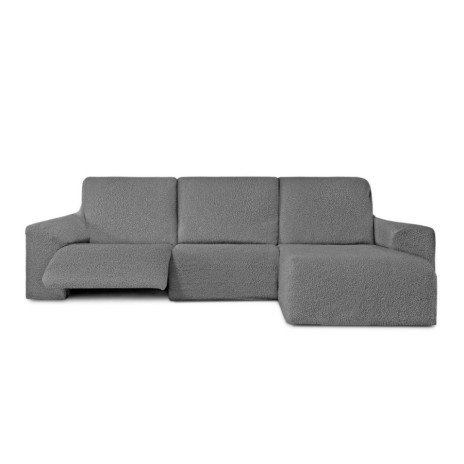 Husa colțar dreapta cu recliner, bielastică 250–360 cm, Premium ROC, C/6 gri– fixare perfectă și aspect modern