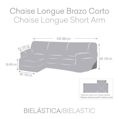 Husa colțar stanga, bielastică 250–360 cm, Premium ROC, C/6 Gri – fixare perfectă și aspect modern
