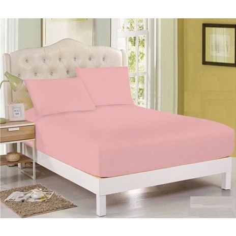 Husa pat tricot cu elastic saltea 100x200cm, roz