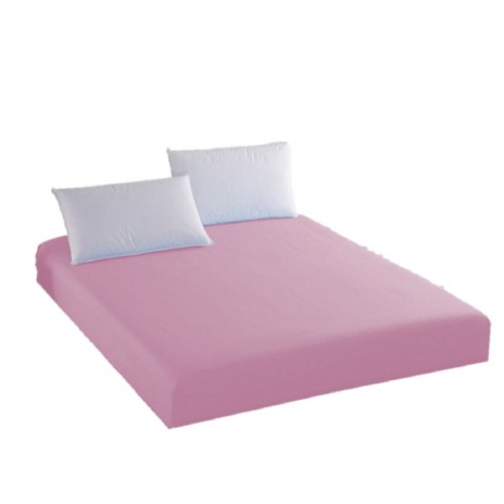 Husa pat tricot cu elastic si 2 fete perna, saltea 180x200cm, roz
