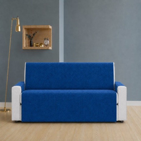husa protectie canapea 2 locuri bleumarin texturata