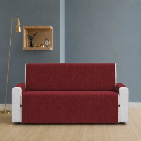 husa protectie canapea 2 locuri bordeaux texturata