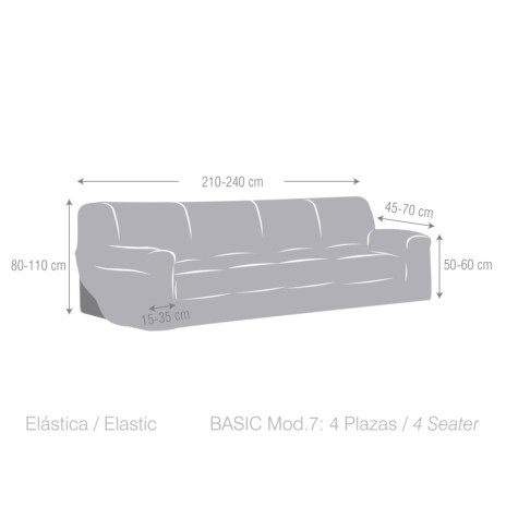 Husa elastica canapea 4 locuri jacquard, 210-240cm, Iria, C/11 Bej inchis