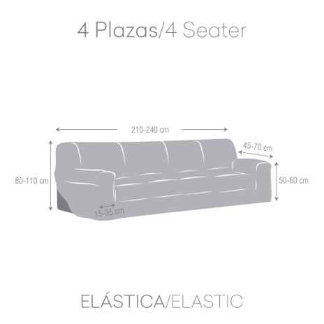 Husa elastica canapea 4 locuri, Troya, C/11 maro deschis